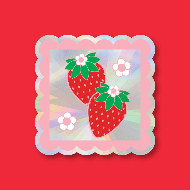 Strawberry Stamps Sun Catcher Decal