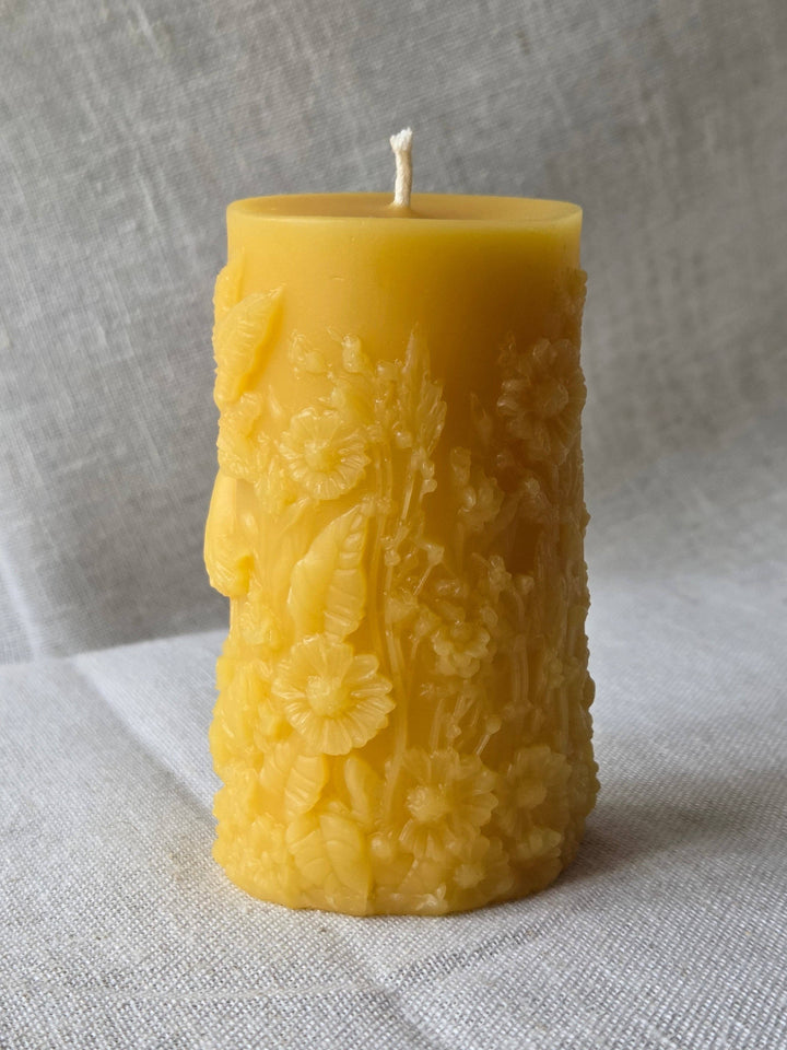 Garden Fairy Pillar Beeswax Candle