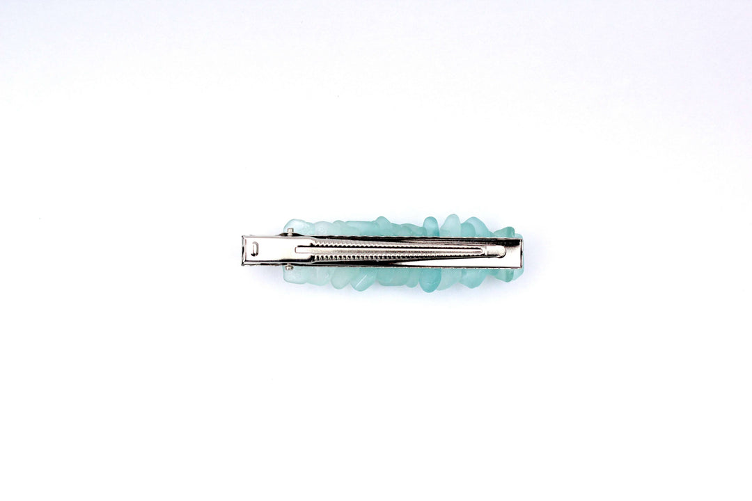 Silver Sea Glass Hair Clip