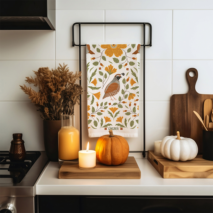 Quail Bird Tea Towel
