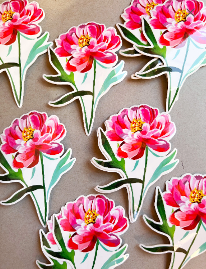 Peony Sticker