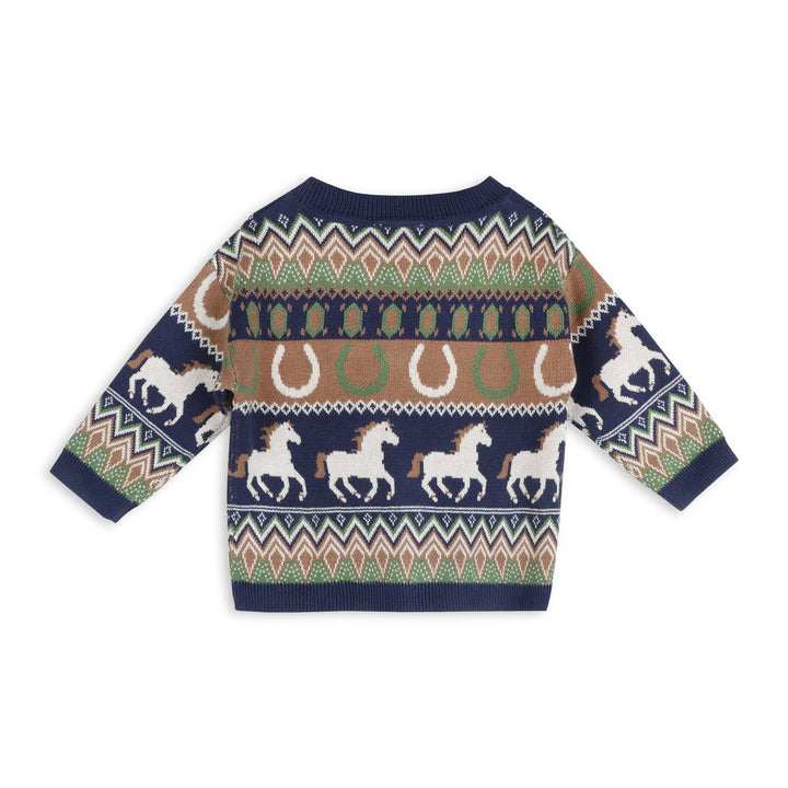 Western Jacquard Knit Baby Cardigan
