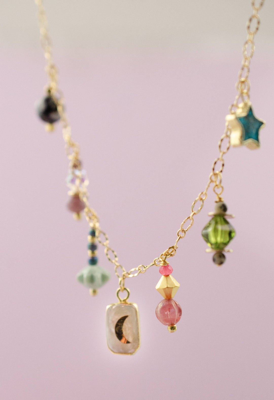Pearl Moon Charm Necklace