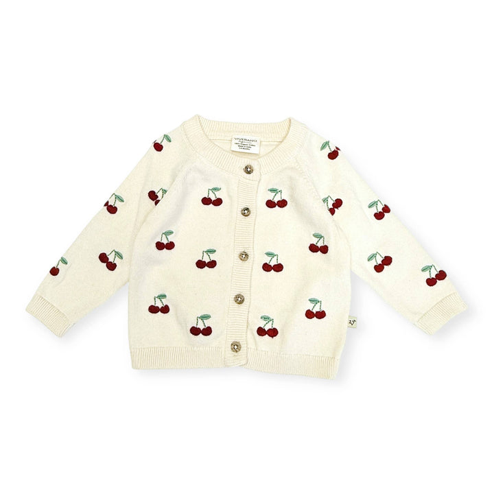 Cherry Embroidered Baby Cardigan