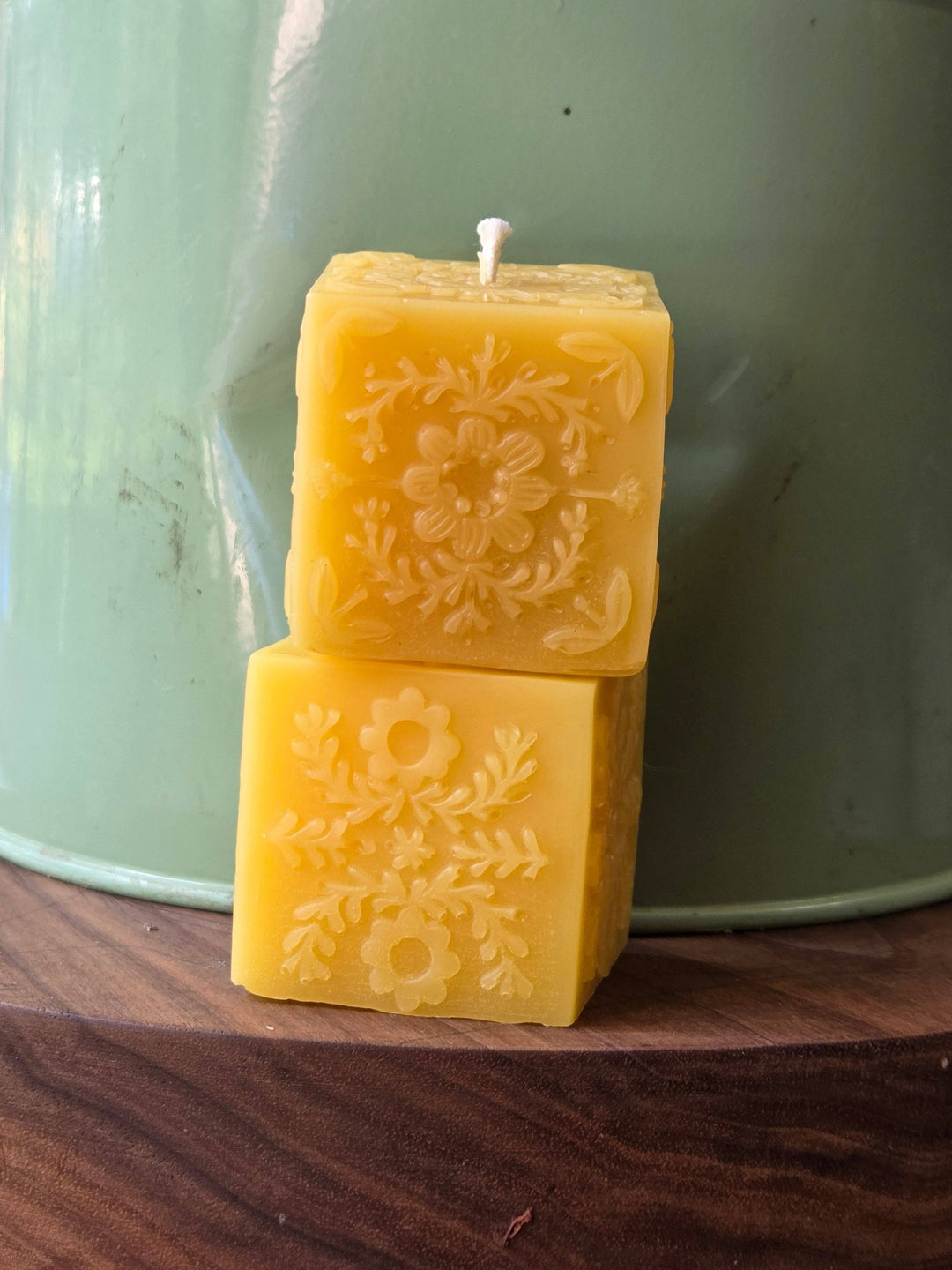 Best Friend Cube Votive Pair Beeswax Candle