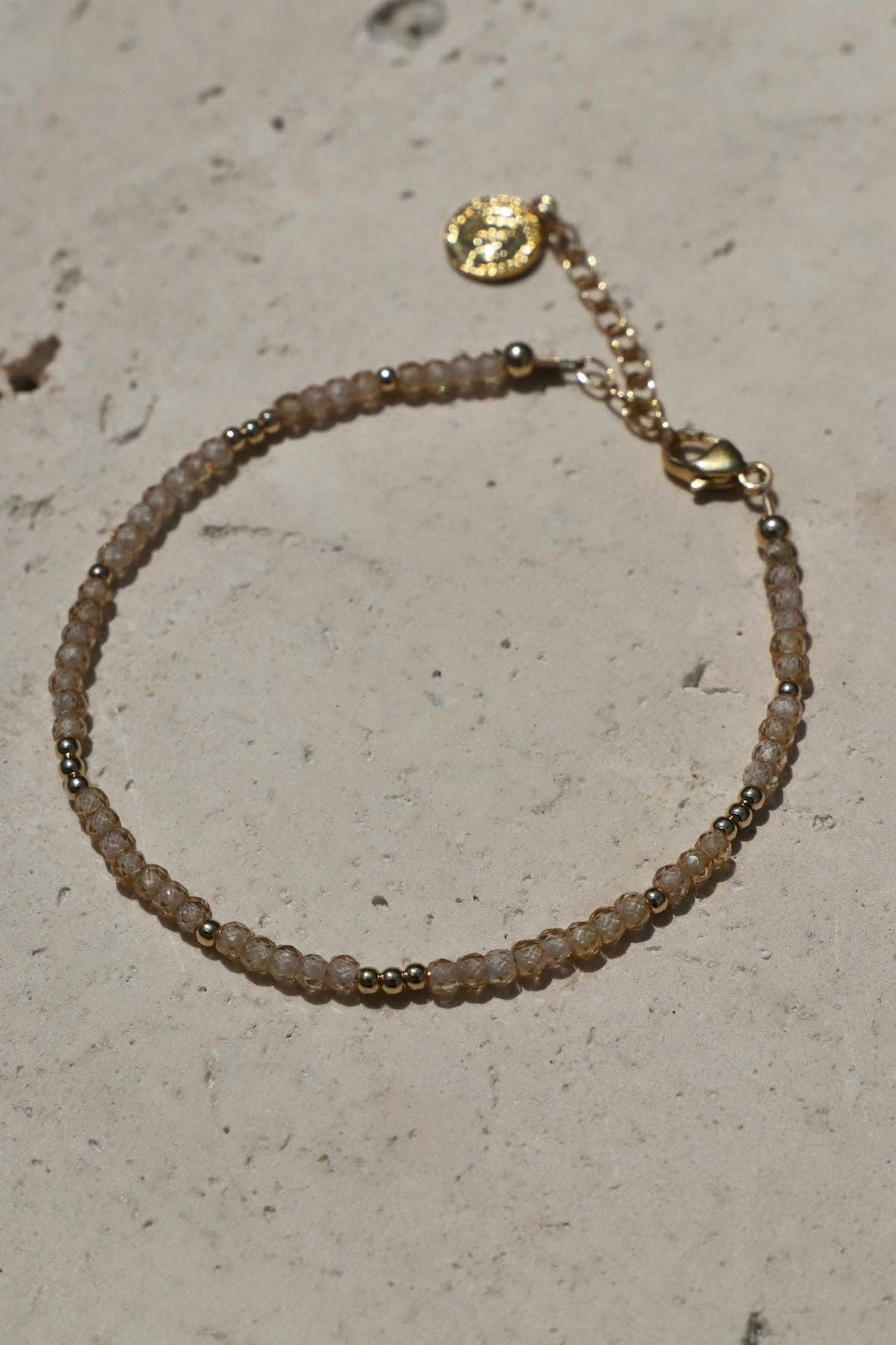 Sunstone CZ Beaded Bracelet