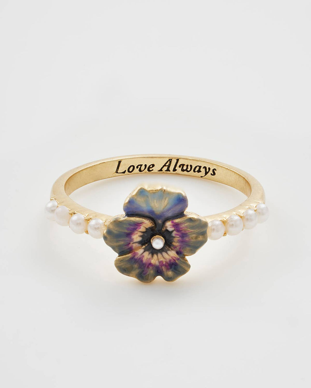 Pansy Pearl Ring, Medium