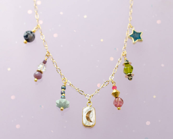 Pearl Moon Charm Necklace