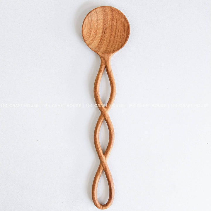 12" Twisted Handle Wooden Salad Servers