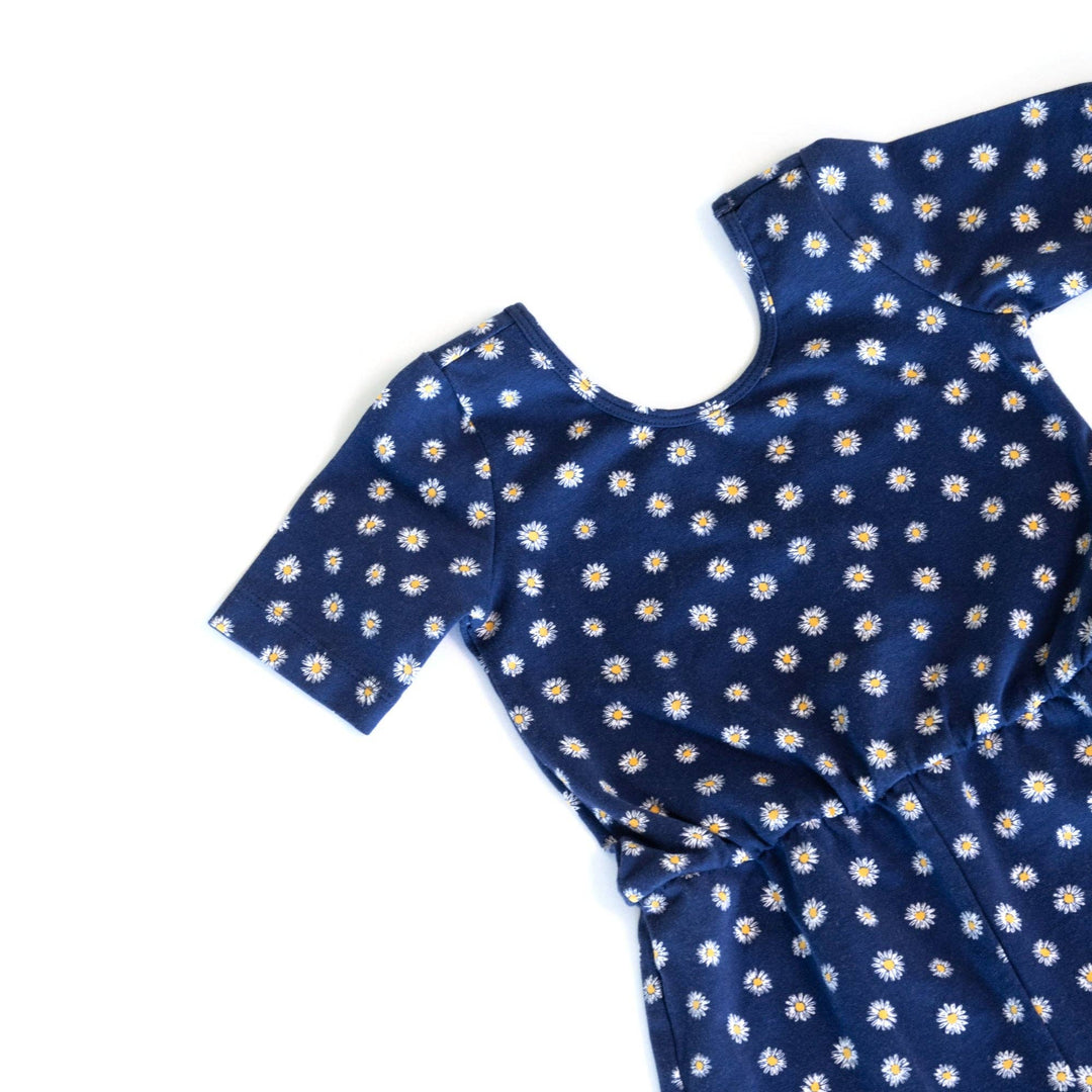 The Short Sleeve Wide Leg Jumpsuit in English Daisy