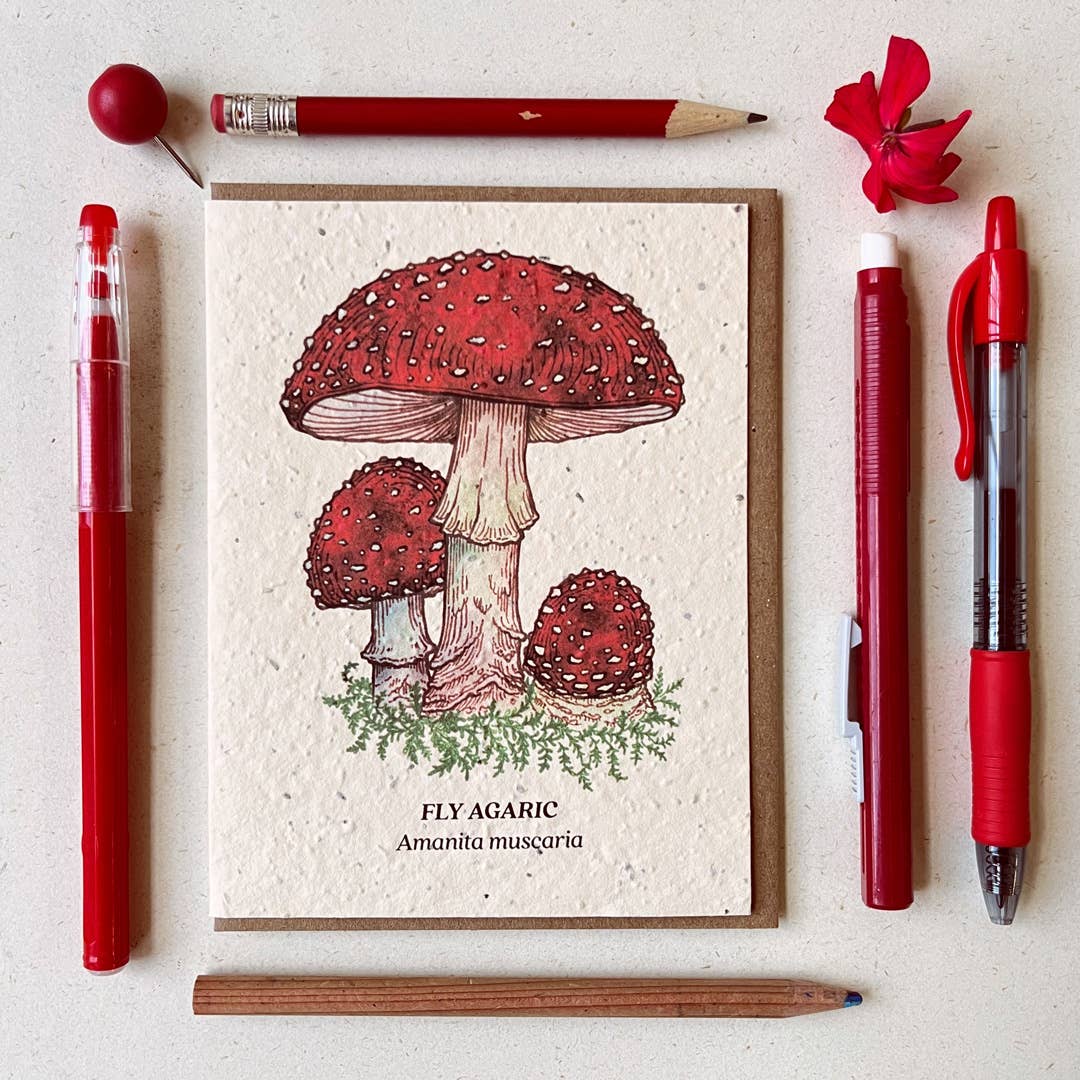 Fly Agaric Mushroom Plantable Wildflower Seed Card