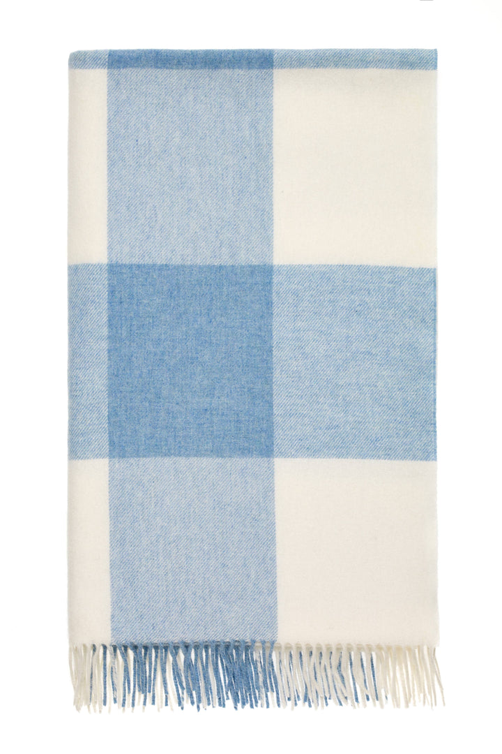 Pastel Block-Check Merino Lambswool Throw, 3 Colors