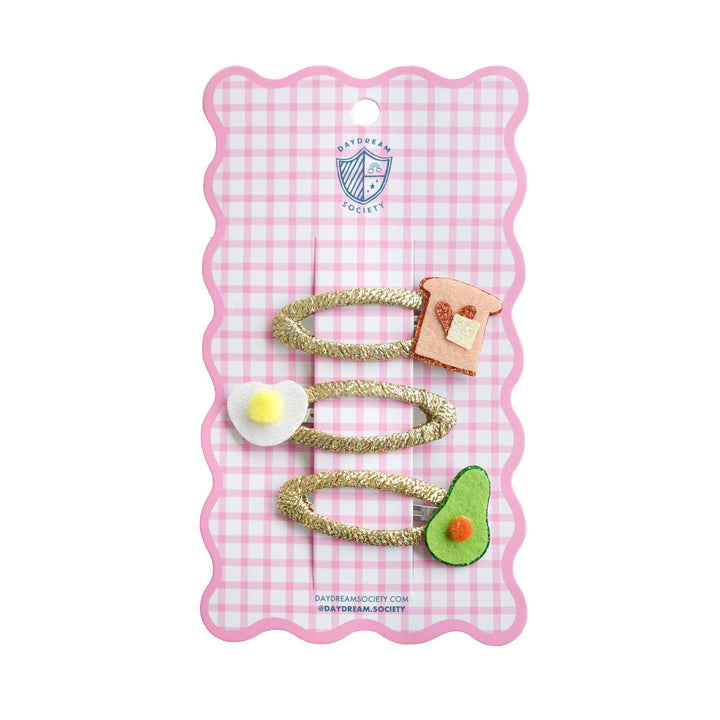 Avocado Toast Hair Clip Set