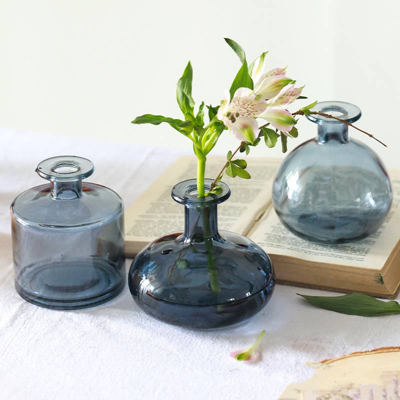 Glass Bud Vases, Round, Multi-color