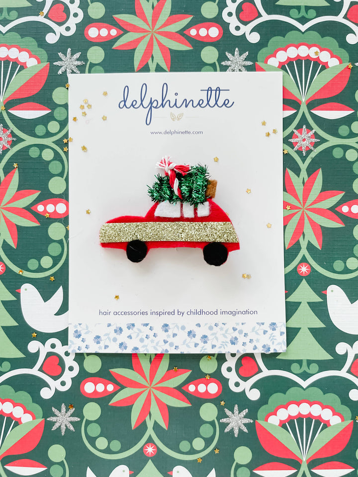 Christmas Tree On Car Hair Clip