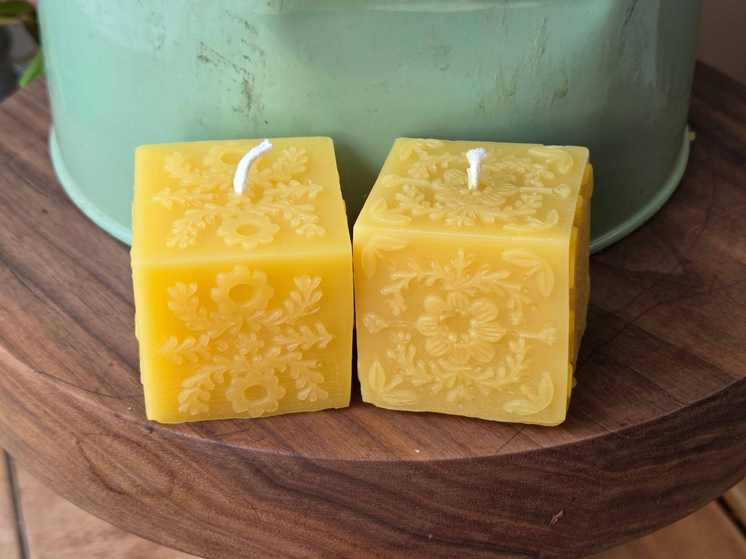 Best Friend Cube Votive Pair Beeswax Candle