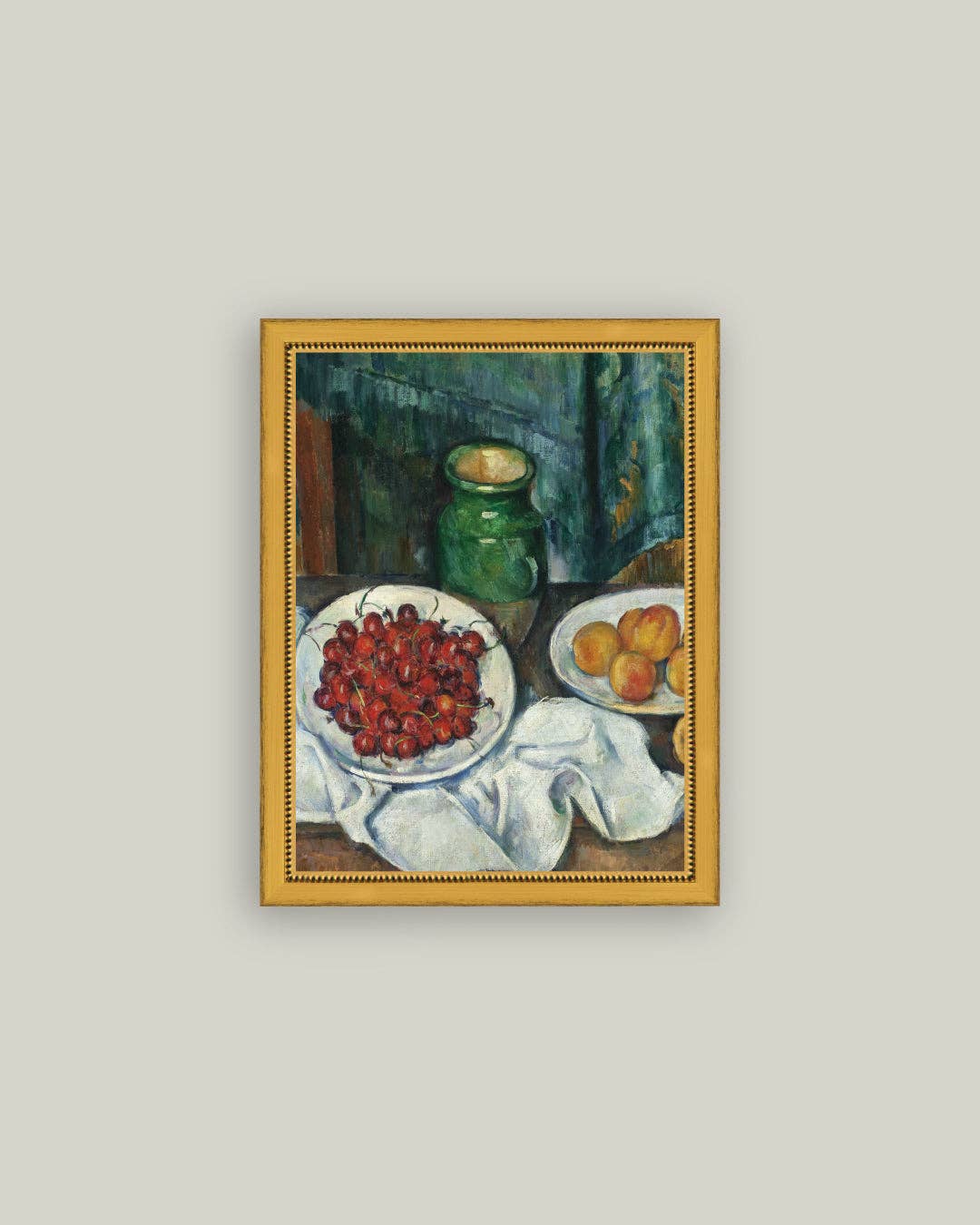 Plate of Cherries Framed Antique Art