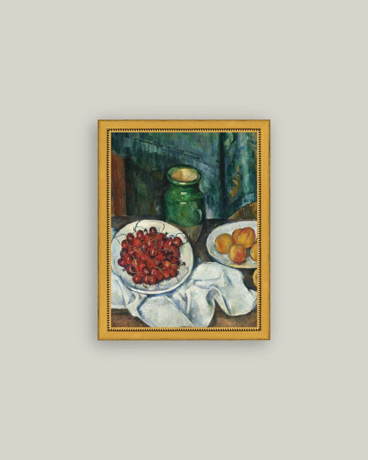 Plate of Cherries Framed Antique Art