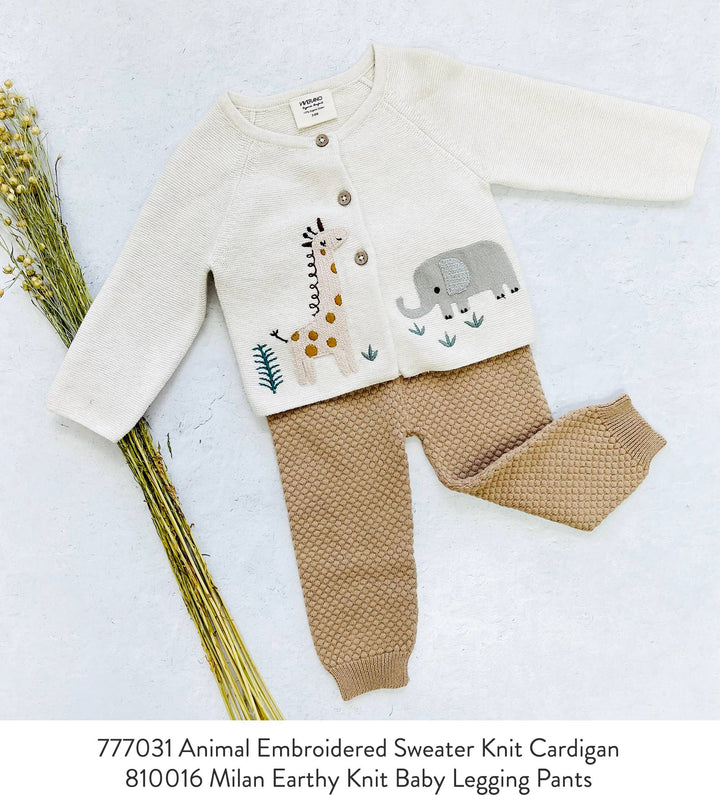 Animal Safari Embroidered Baby Cardigan
