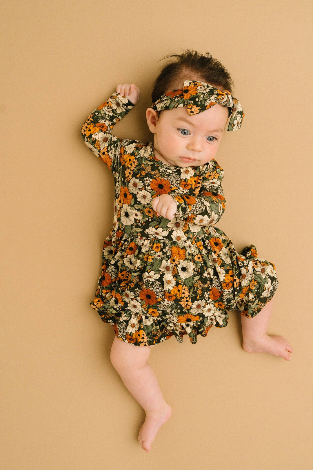 Rustic Blooms Long Sleeve Bodysuit Bambo Dress