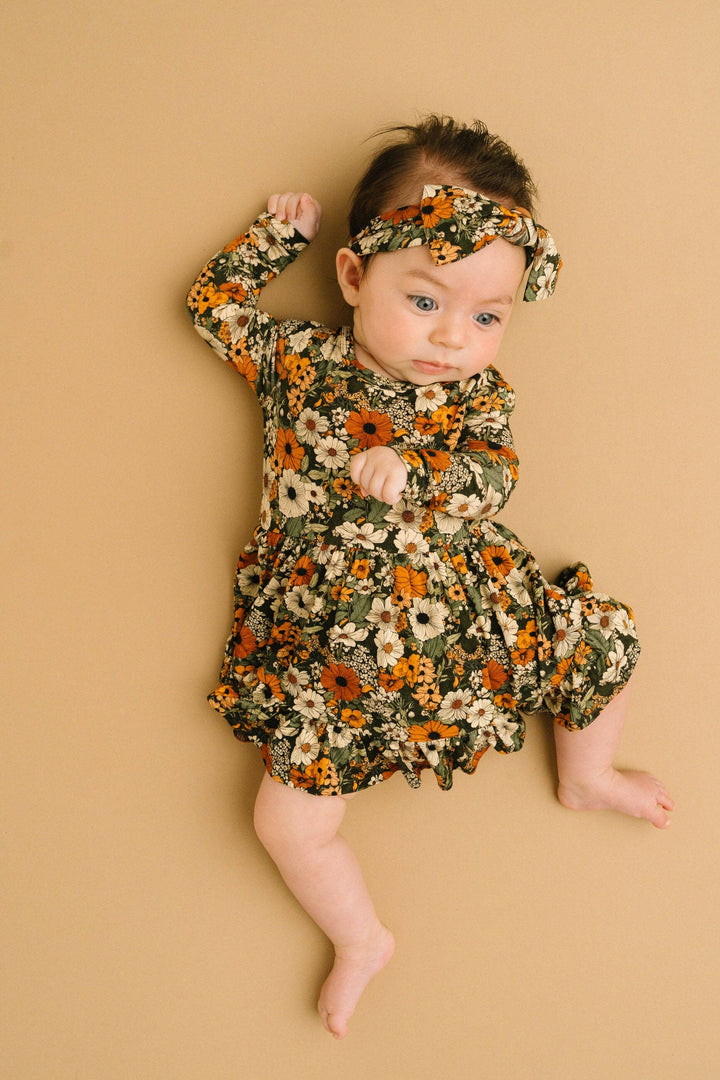 Rustic Blooms Long Sleeve Bodysuit Bambo Dress
