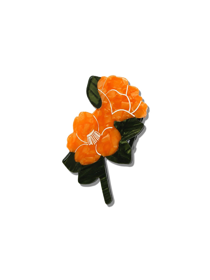 Vintage Poppy Claw Clip in Orange