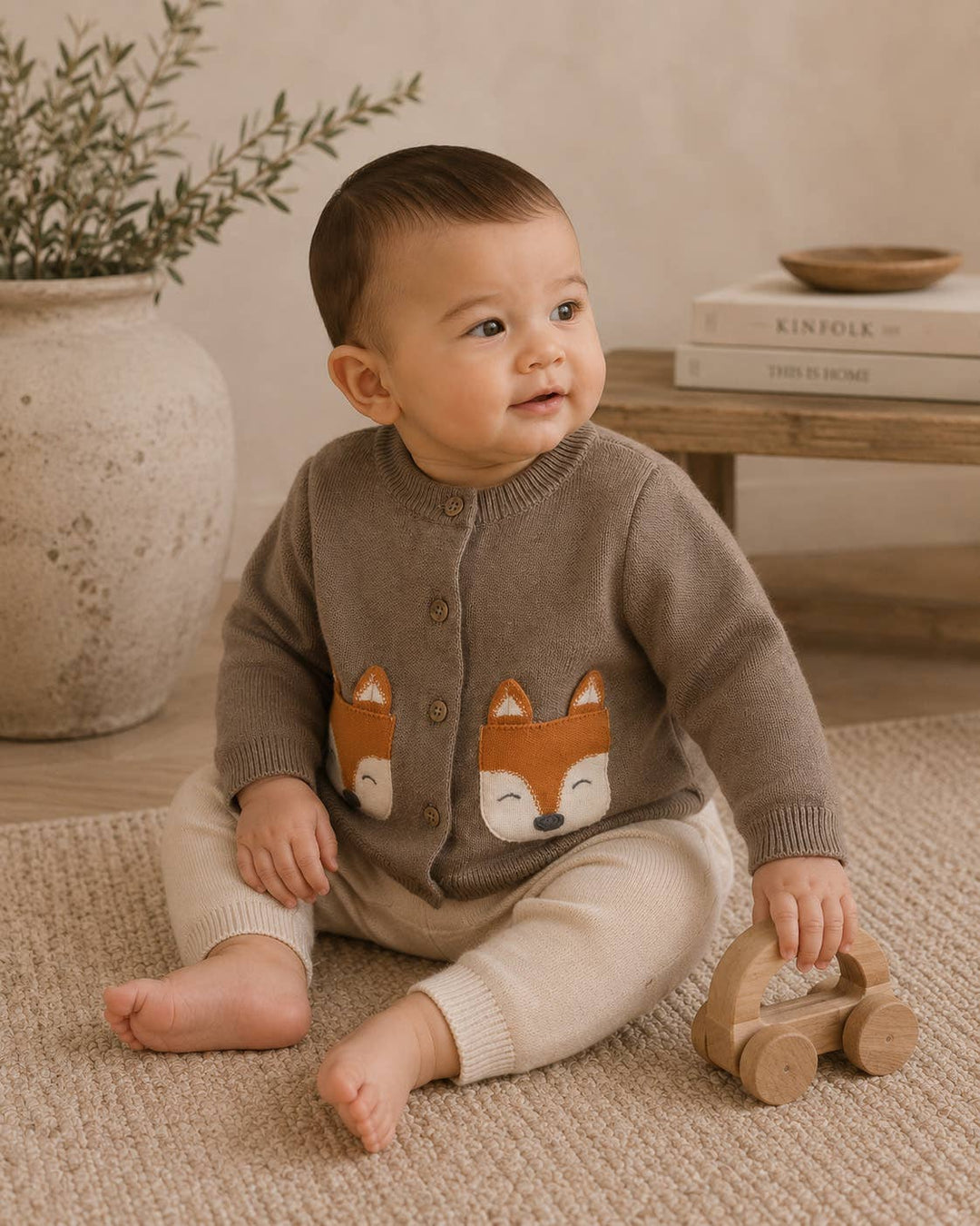Fox Baby Knit Cardigan