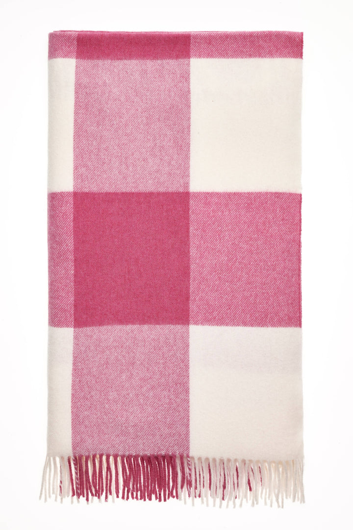 Pastel Block-Check Merino Lambswool Throw, 3 Colors
