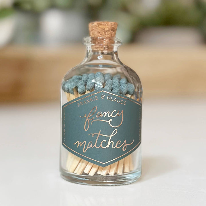 Forest Blue Matches in Glass Jar