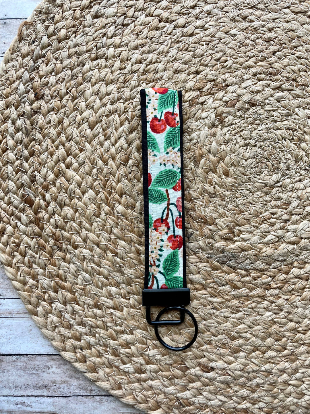 Rifle Paper Co. Black Cherry Blossom Keychain Wristlet