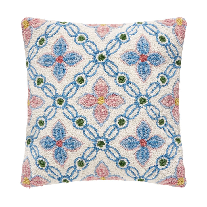Vintage Floral Tile Hook Pillow