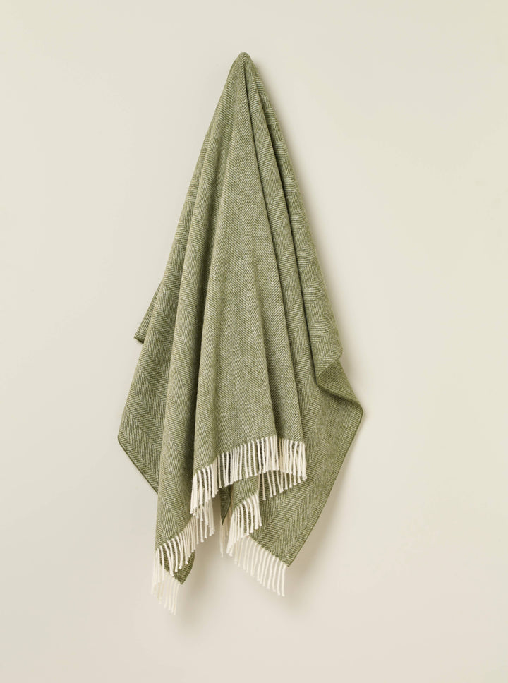 Herringbone 100% British Wool Range Throw, 2 Colors