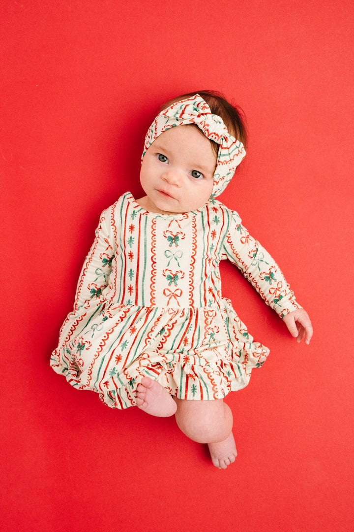 Christmas Bow Long Sleeve Dress