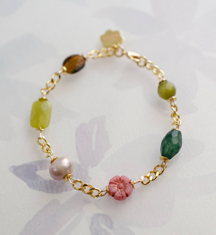 Gold Chain Charm Bracelet