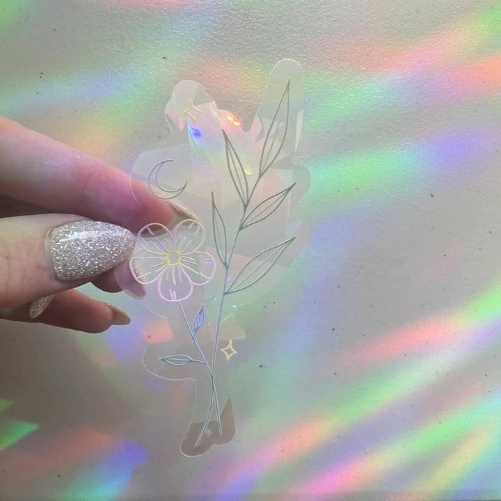 Moon Flower Leaf Vinyl Suncatcher Decals