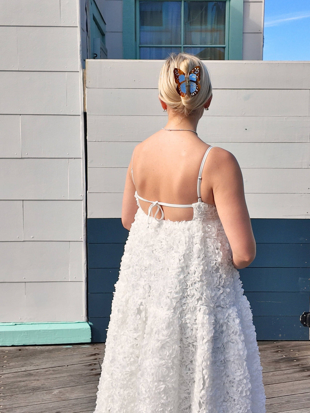 Boho Monarch Claw Clip in Baby Blue