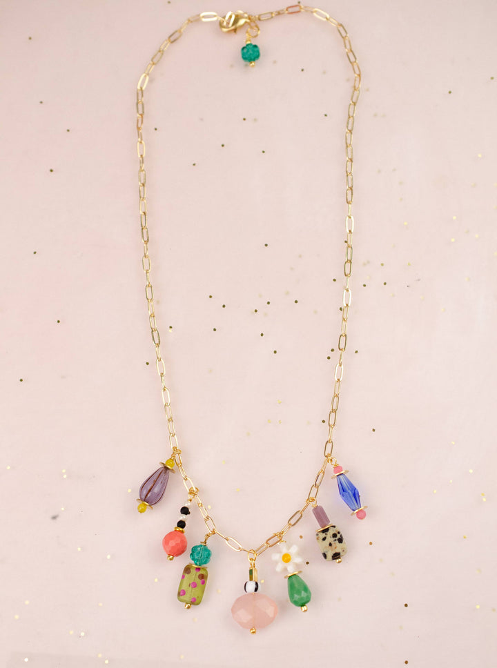 Dainty Colorful Charm Beaded Necklace
