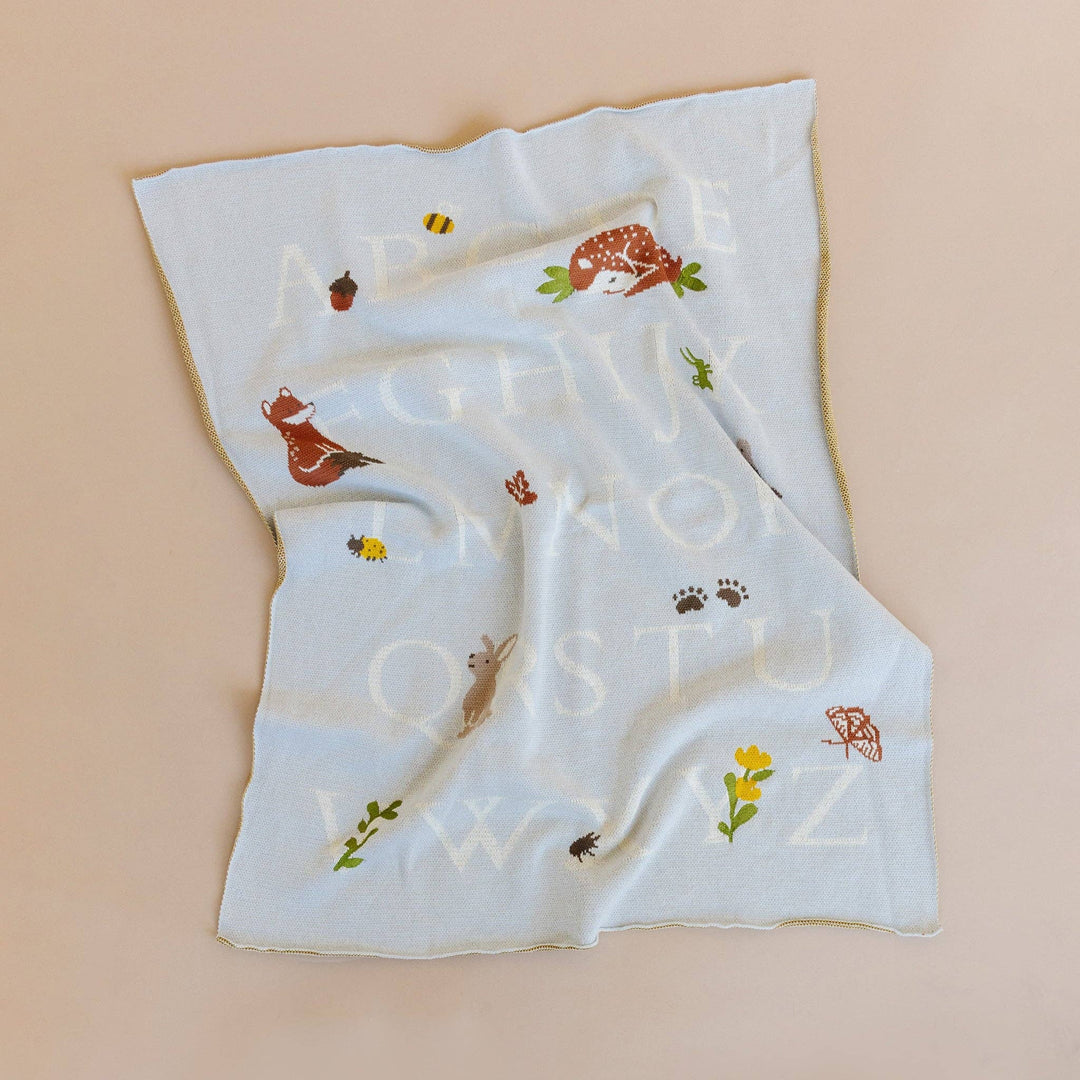 Organic Cotton Alphabet Woodland Blanket