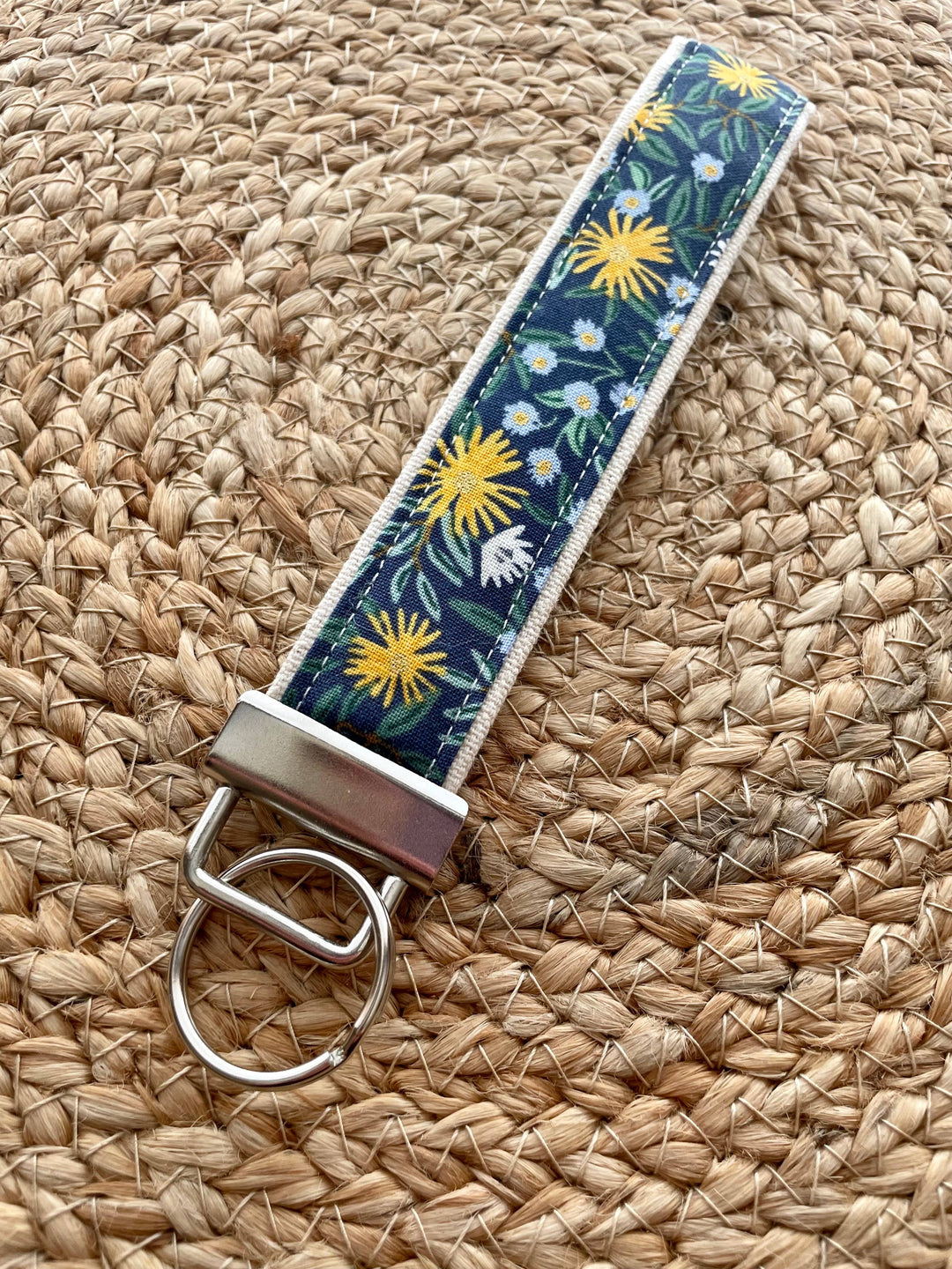 Rifle Paper Co. Daisy Fields Navy Keychain Wristlet