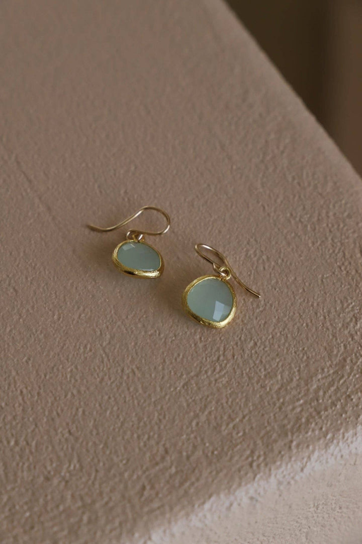 Alice Blue Bezel Earrings