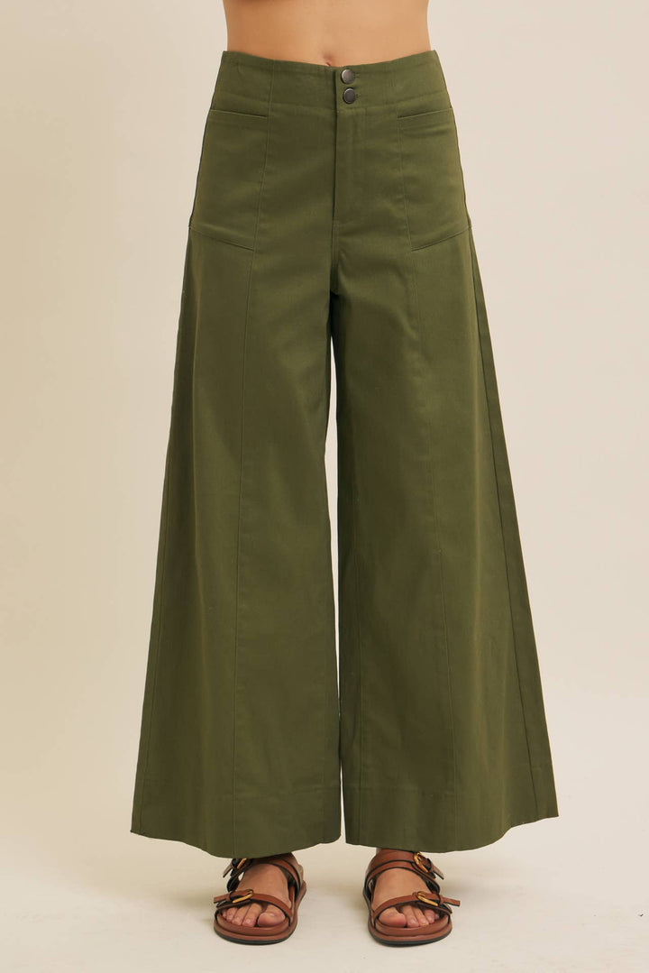 Everyday Essential Stretchy Wide-Leg Pants -2 Colors