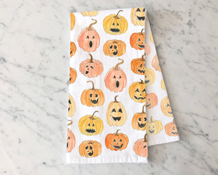 Halloween Pumpkins Tea Towel