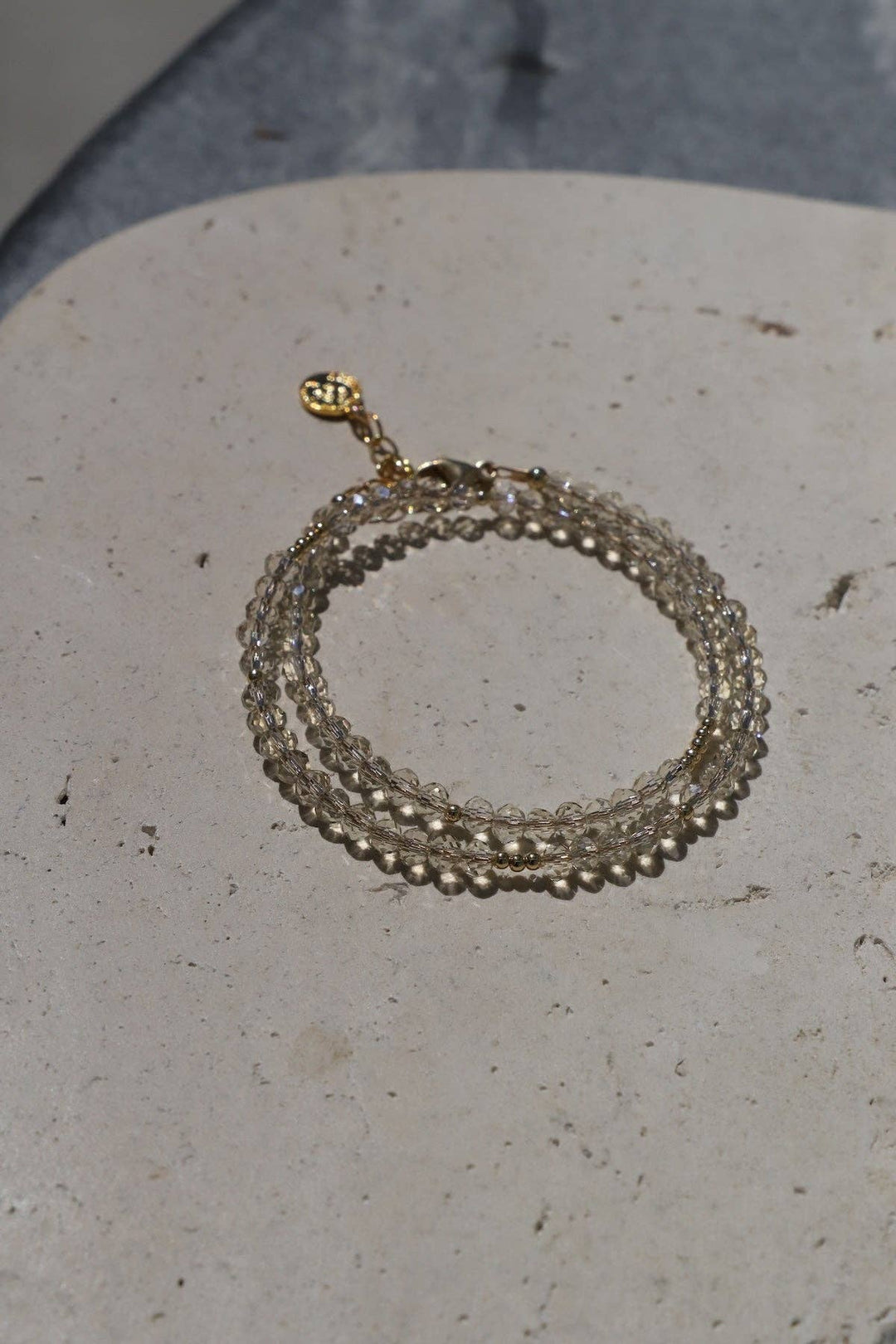 Champagne Crystal Double Wrap Bracelet
