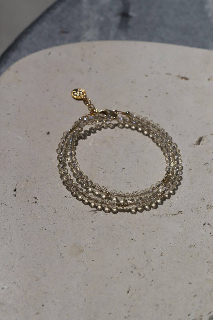 Champagne Crystal Double Wrap Bracelet