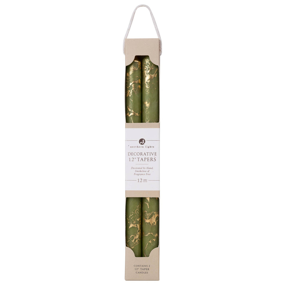 12" Decorative Taper Candles, 2pk