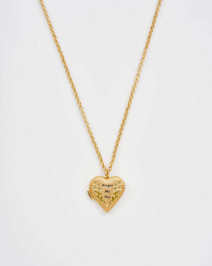 Floral Heart Locket Necklace