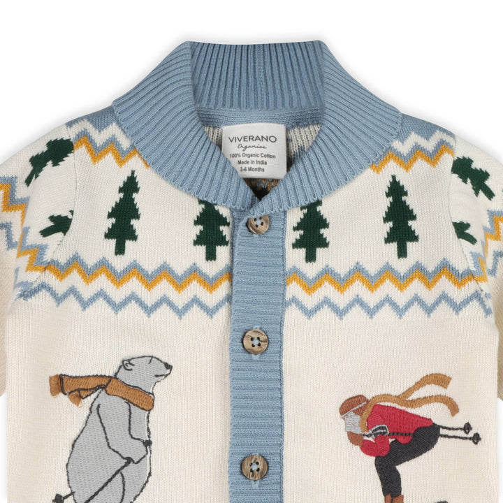 Ski Shawl Collar Baby Cardigan