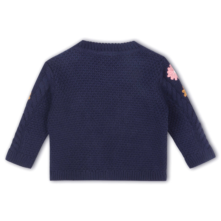 Floral Embroidered Chunky Baby Sweater