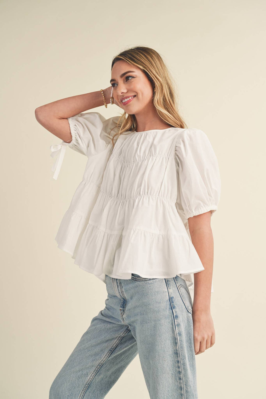 Tiered Puff Sleeve Top