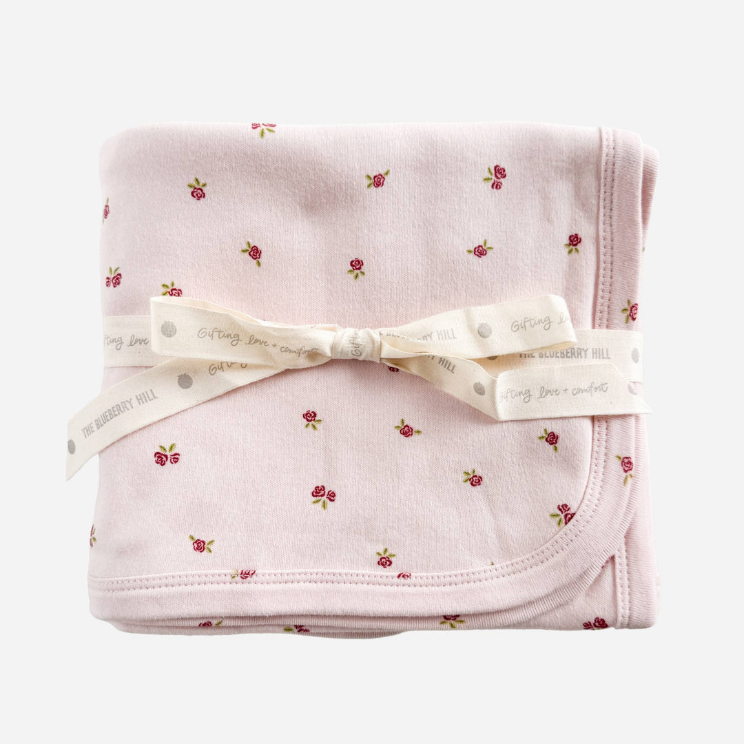 Organic Cotton Pink Rose Swaddle